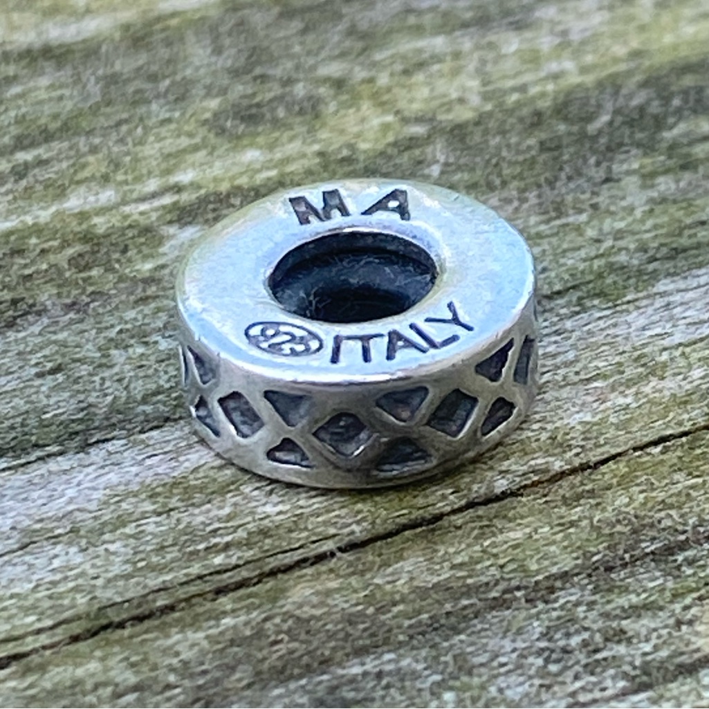 Vintage Spacer Italian Charm Bead Michael Anthony .925 Sterling Silver